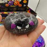 Jouet Squishy Halloween en forme de boulette, boîte ronde, paillettes, pain de maltose, fantôme, chauve-souris, citrouille, monstre, à rebond lent, sensoriel, anti-stress, cadeau pour enfants