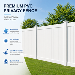 Recinzione in PVC Bianco <span class=keywords><strong>per</strong></span> Privacy, Pannelli in Vinile <span class=keywords><strong>per</strong></span> Esterni, Recinzione in PVC <span class=keywords><strong>per</strong></span> Giardino e Progetti Residenziali - Product Image 4