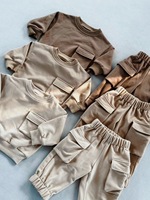 2025 printemps Ins bébé et automne sweat ensemble Babys poche grue pantalon décontracté deux pièces