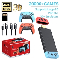 Manette de jeu sans fil M68 Mini alimentée par batterie, sortie 4K, plus de 20000 jeux, double joueur, joystick 3D pour joueurs de jeux portables
