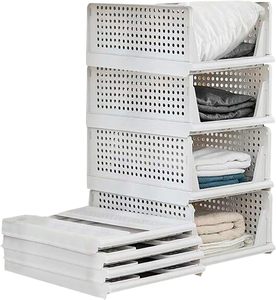 Caja de almacenamiento plegable DS2520 para armario, cajón de plástico apilable, cesta para ropa, caja de almacenamiento plegable para armario - Product Image 1