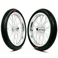 Ensemble de pneus de route Supermoto avec jantes chromées argentées de 17 pouces 70 90 17 et 90 80 17 pour Surron Light Bee X, course haute vitesse