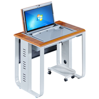 Table de formation sans papier au design moderne avec compartiment ignifuge pour mini-PC dissimulé, idéale pour les bureaux scolaires et informatiques
