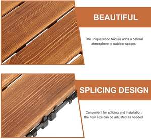 Dalles de terrasse SHENGCHENG à 8 lattes, design moderne, en bois carbonisé, dalles de terrasse emboîtables - Product Image 3