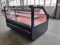 Vitrine Réfrigérée Commerciale pour Supermarché, Présentoir à Boissons, Comptoir Réfrigéré pour Viande et Charcuterie, en Acier Inoxydable, Monotempérature, Encastrable