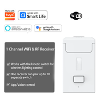 Interruptor de Luz WiFi RF 433Hz, Receptor Tuya Smart Life, Control por Voz con App, Alexa, Google Home, Temporizador, Relé para Iluminación