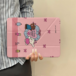เคสแท็บเล็ตแบบพับสามตอนลายกระต่ายหัวใจ ใช้ได้กับ iPad 10 รุ่นที่ 9 รุ่นที่ 8 Pro 11 Mini 6 7 Air 4 5 ฝาครอบป้องกัน - Product Image 5