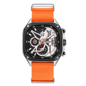 Vente en gros montres de forme carrée calendrier lumineux montres chronographes montres à quartz multifonctionnelles pour hommes - Product Image 2