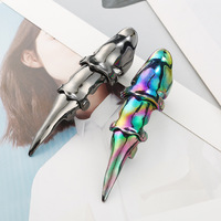 Kingcome Rock Hip Hop hommes nouvelle mode anneaux de fête bijoux géométrique personnalisé doigt complet anneau d'ongle en griffe d'aigle