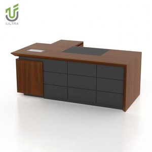 Iultra Antique Royal Executive bàn hiện đại Baroque thiết kế dễ dàng lắp ráp sang trọng CEO văn phòng bảng vàng TRIM khắc MDF MFC gỗ - Product Image 5