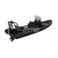 Bateau de Pêche Gonflable CE 26 Pieds Coque en V Profond à Double Coque en Aluminium Fibre de Verre PVC / Hypalon / Orca RIB 800