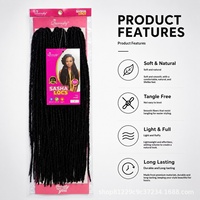 Perruques Butterfly Loc Crochet Dreadlocks en filament basse température, double trame, best-seller transfrontalier pour les Africaines