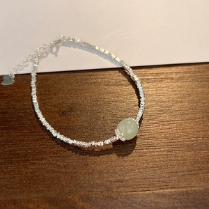 <span class=keywords><strong>Bracelet</strong></span> fragment de <span class=keywords><strong>jade</strong></span> de style chinois en argent sterling FY-SL351 S925 pour femmes et enfants accessoire haut de gamme polyvalent - Product Image 3