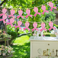 Sensibilisation au cancer du sein ruban rose bannière décorations de fête pour la campagne de santé du sein événements suspendus fournitures de décoration