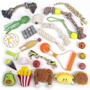 Pawise 2025 all'ingrosso su misura giocattoli per animali domestici giocattolo da masticare per cani peluche cigolante corda da masticare cuccioli di cotone lattice di gomma giocattoli da masticare - Product Image 1