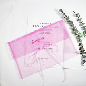 Wholesale Logo Printed Personalized <b>Gift</b> Pouch Packaging Organza Bag <b>Envelope</b> Large Pink Sheer Organza Flat Bags Cosmetics CH OP - Product Image 1