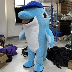 Disfraz <span class=keywords><strong>de</strong></span> mascota delfín inflable personalizado, disfraz <span class=keywords><strong>de</strong></span> Mascota <span class=keywords><strong>de</strong></span> criaturas marinas <span class=keywords><strong>de</strong></span> dibujos animados para caminar a la venta - Product Image 1