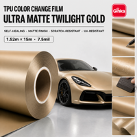 Film de protection de peinture (PPF) en TPU ultra mat couleur or crépusculaire 1,52*15m 7,5 mil – Film vinyle décoratif mat pour voiture, couleur or crépusculaire chaud intemporel