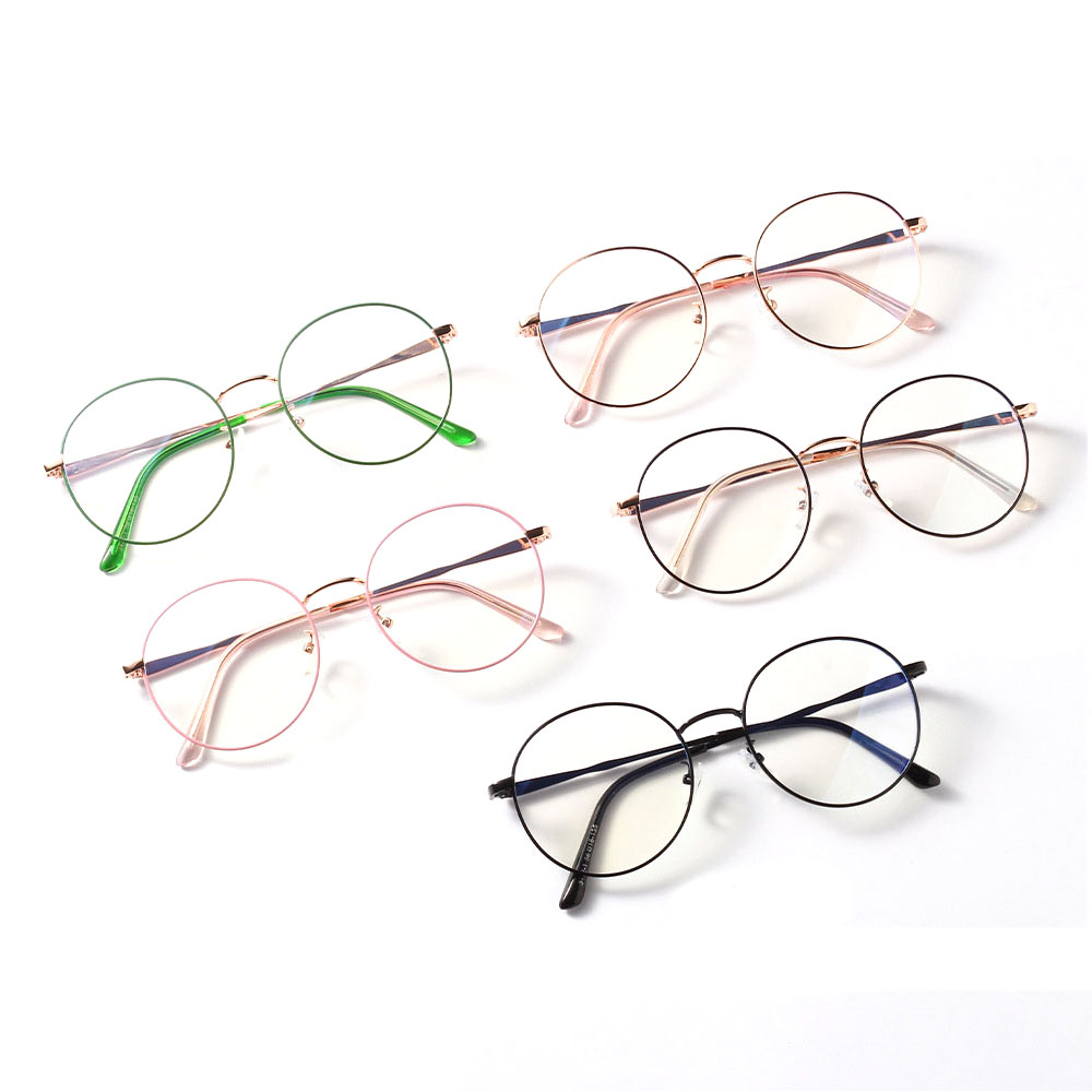 2022 New Design Metal Round Shape Optical Frame Anti Blue Light Glasses for Unisex