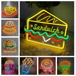 Miglior promozionale LED neon sign light food pizza shop store business logo design led per la decorazione della parete