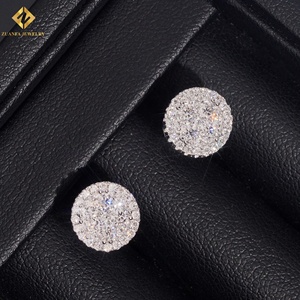 Pendientes de Plata de Ley 925 con Diamantes Cultivados en Laboratorio HPHT, Estilo Hip Hop de Lujo, Chapados en Oro, para Niños, Bodas y Fiestas - Product Image 5