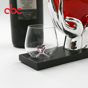 Hot thả tay làm trái tim độc đáo hình thủy tinh Whiskey <span class=keywords><strong>Wine</strong></span> decanter Bộ - Product Image 3