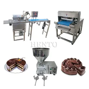 HENTO Fabrik Schokoladekuchenmaschine / Kuchencreme-Beschichtungsmaschine / Kuchen-Topper-Schneidemaschine