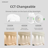 Downlight LED australien 10W 3CCT IP44 90mm COB Downlight orientable en aluminium éclairage intérieur commercial downlight projet domestique