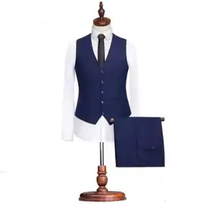 Colete masculino slim azul marinho casual, colete de casamento do noivo, traje formal de negócios, jaqueta para homens