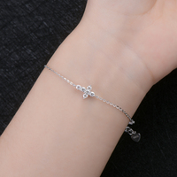 Bestseller Bracciale Religioso a Croce in Argento 925 con Moissanite 2.5mm, Gioielli Hip Hop Cristiani con Certificato GRA per Donne