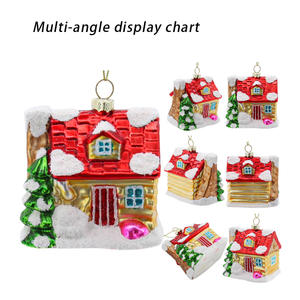 Vente en gros de modèles 3D à paillettes peints à la main avec ornements en verre soufflé pour arbre de Noël - Product Image 5