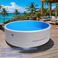 OEM Kundenspezifischer Drop-Stitch Runder Aufblasbarer Swimmingpool Gebürstetes Doppelt Dickes PVC Faltbarer Outdoor-Familienwasserpool Hersteller