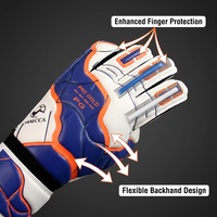 Guantes de Portero de Fútbol Profesionales para Exteriores, Ajustables, con Dedos de Látex de 4 mm, OEM, ODM, Logotipo Personalizado, Color Personalizado, MOQ 10 Pares