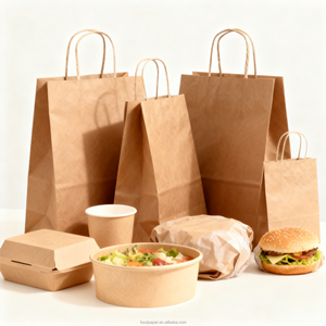 Asas de Papel Kraft Certificadas Resistentes al Aceite, Color Marrón, para Bolsas de Sushi, Aperitivos Fritos, Comida para Llevar, Embalaje Ecológico - Product Image 1