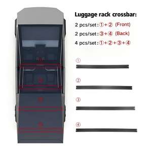 Barras Transversales para Techo de Cybertruck, Negras, Aerodinámicas, Barras Portaequipajes Superiores - Product Image 6