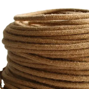 Tonghua 2*0.75ミリメートルEnvironmental Friendly Natural Hemp Fabric Linen Electrical Cable Textile WireためDecorative Pendant Lamp