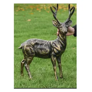 Premium Quality Bronze Golden & Black Deer Sculpture for Garden Decoration with Best Price