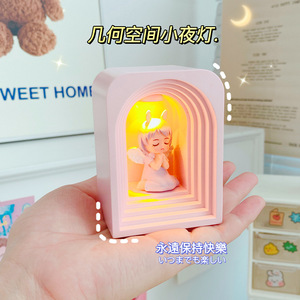 Lámpara de noche USB con luz LED de noche de muñeca de dibujos animados adorable en 3D moderna para dormitorio de niños y niñas Material ABS Mini tamaños - Product Image 3