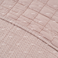 Cubrecama Acolchado de Algodón Sólido, Cubrecama Minimalista con Puntadas Cuadradas, Ropa de Cama Suave 100% Algodón para Dormitorio y Hostelería