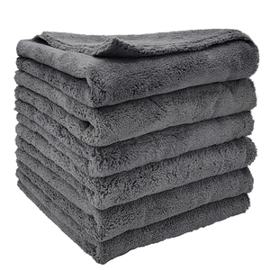 550GSM Infinity Laser Edge Microfibre Coral Velvet Serviette Motif Solide Haute Absorption Essuyage De L'eau Peinture Protection Contre Les Dommages - Product Image 3