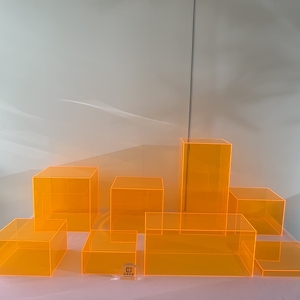 Colorido acrílico anidamiento cubo Lucite pastel soporte Pedestal caja estante de exhibición para hoteles restaurantes y comida boda elevadores estante - Product Image 6