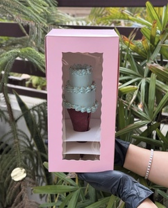 Boîte à gâteaux en papier écologique personnalisée de luxe avec logo pour <span class=keywords><strong>boulangerie</strong></span>, muffins, emballage de gâteaux, verres à vin, boîte à gâteaux avec fenêtre - Product Image 2