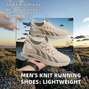Chaussures de course en tricot pour hommes <span class=keywords><strong>2026</strong></span> – Nouveauté respirante à lacets, légères avec semelle intérieure en EVA et PU pour le sport décontracté et la marche quotidienne - Product Image 2