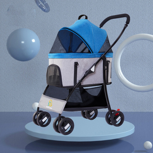 Sac de transport <span class=keywords><strong>pour</strong></span> animaux à quatre roues 3 en 1, cadre réglable, léger, imperméable, pliable, lavable, espace spacieux <span class=keywords><strong>pour</strong></span> <span class=keywords><strong>chien</strong></span> et chat - Product Image 1
