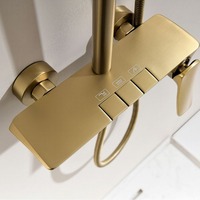Robinet de douche thermostatique à 3 poignées en laiton massif, avec cartouche céramique, commande facile, touches piano, finition polie, massage doux, pour hôtel