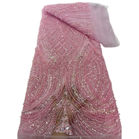 Tissu en dentelle de luxe NI.AI pour robe de mariée 2026, tissu en dentelle perlée avec sequins, vente en gros