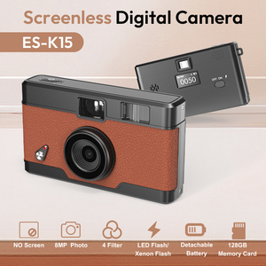 Appareil photo numérique sans écran personnalisé avec filtres, 8MP, écran vintage, flash LED vintage, batterie détachable - Product Image 2