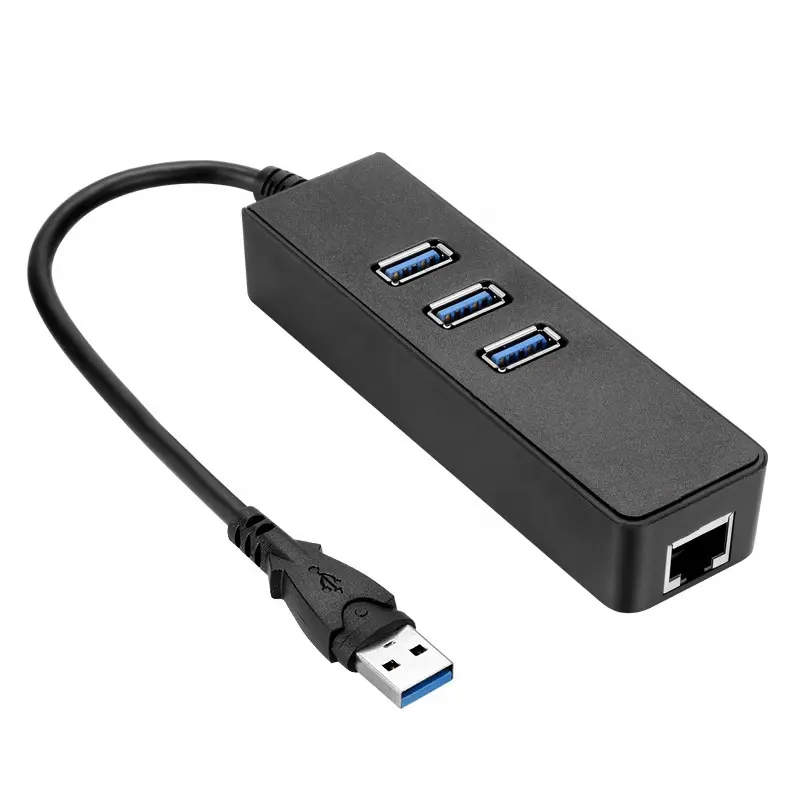 Stasiun Dok Speeed Usb30, Adaptor Lan Multifungsi USB 3.0 Ke 3Port dengan Adaptor Ethernet Gigabit