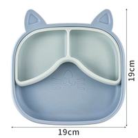 Assiette en silicone pour bébé/enfant, fabrication soignée, sans odeur, rose/bleu, plateau compartimenté pour aliments pour bébé