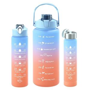 One-piece Large Capacity Straw Water Bottle Progressive Color Frosted Design Eco-Friendly Dishwasher Safe Sports Utensil Set - Product Image 4